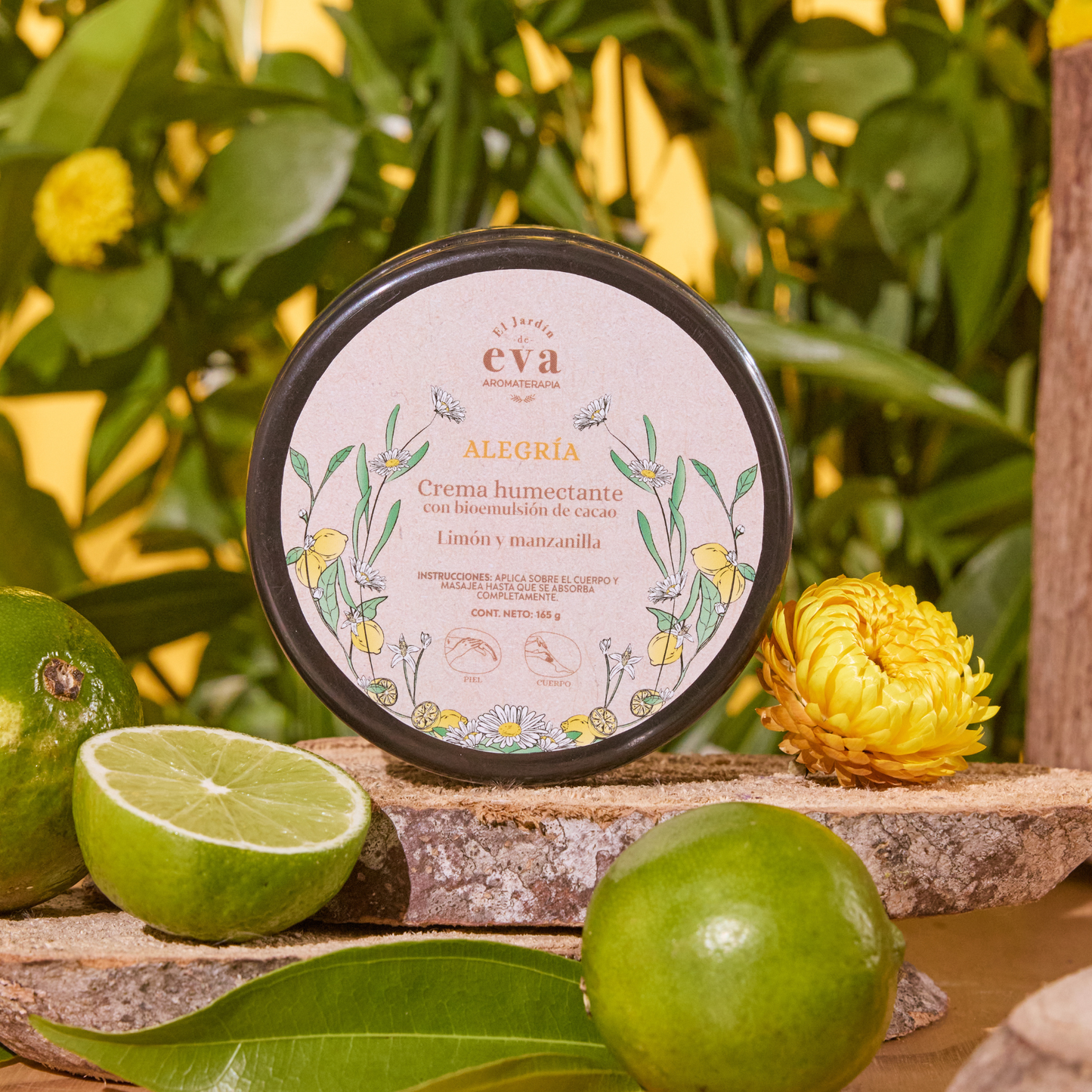 Crema Humectante con Bioemulsión de cacao Alegría 165 gr.