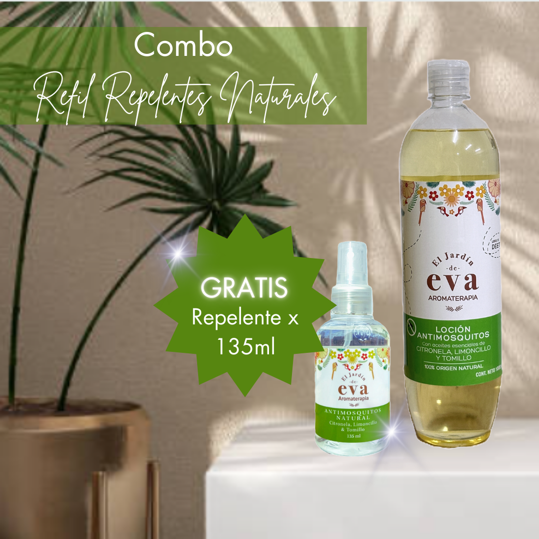 Refill Repelente Natural 1 lt GRATIS Repelente x 135ml