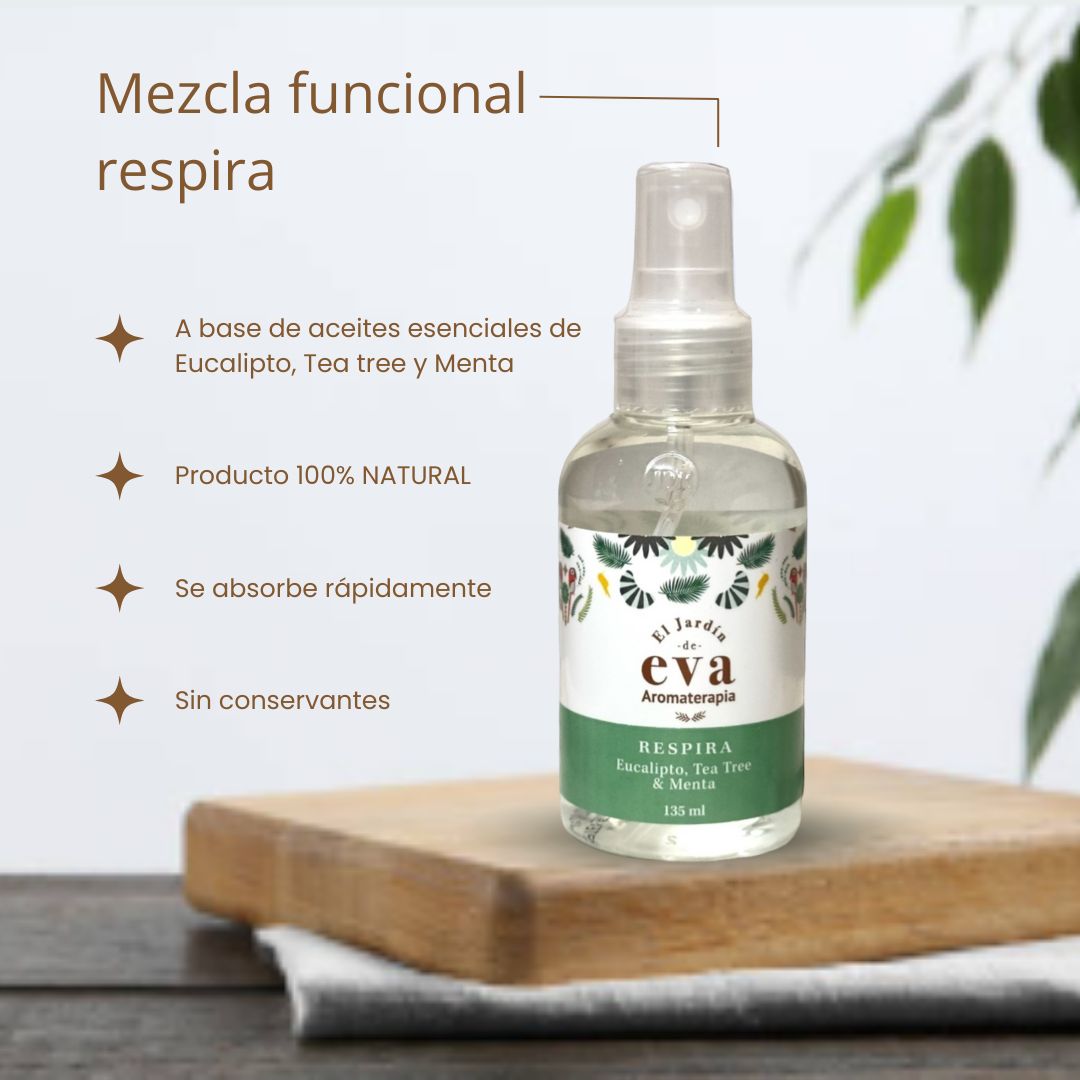 Mezcla funcional respira beneficios aceites esenciales