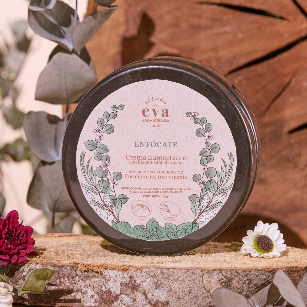 Crema Humectante con Bioemulsión de cacao Enfócate 165 gr.
